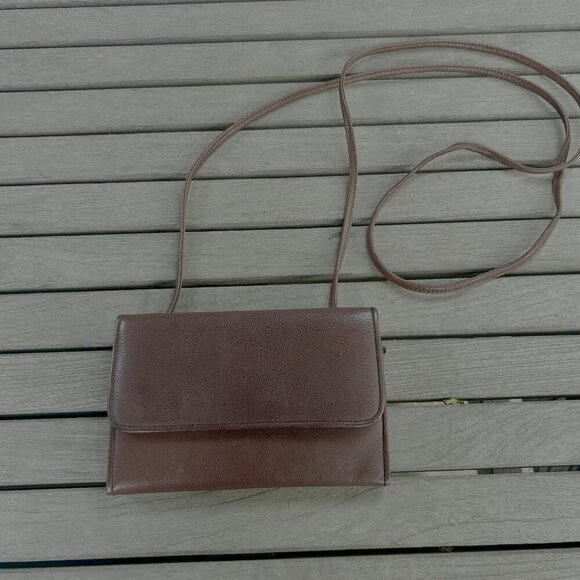 Boulder Ridge Brown Leather Folding Crossbody Bag Wallet - Picture 9 of 9